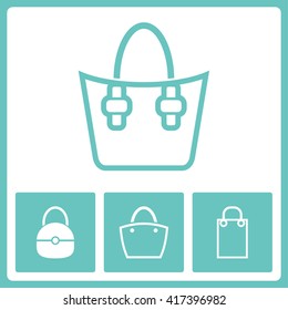 Handbag symbol. Web vector graphic. Design collection.
