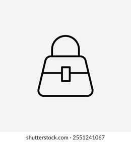 Handbag thin liner icon isolated.