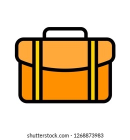 Handbag vector, Baggage filled design icon editable outline