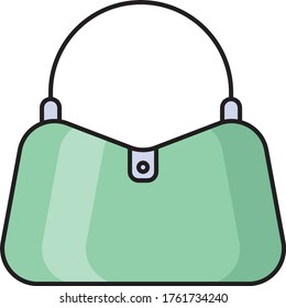 handbag vector flat color icon 