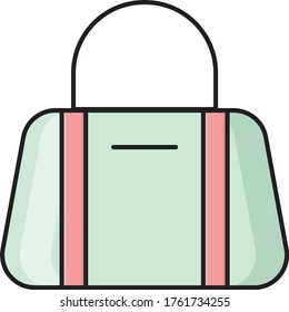 handbag vector flat color icon 