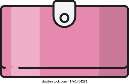 handbag vector flat color icon 