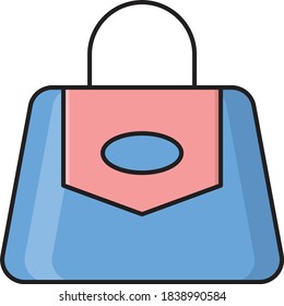 handbag vector flat color icon