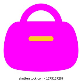 Handbag vector icon symbol. Flat pictogram is isolated on a white background. Handbag pictogram designed with simple style.