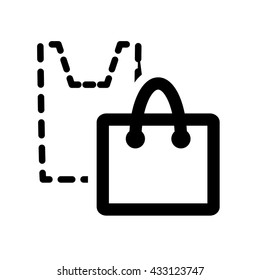 Handbag vector icon. Woman shopping bag symbol isolated