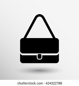 Handbag vector icon women bag isolated retail logo.