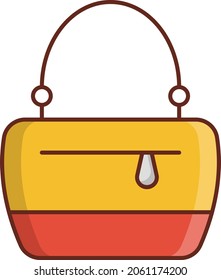 ilustración del vector del bolso de mano en un fondo transparente. Símbolos de calidad superior.Icono de color plano de línea vectorial para el concepto y el diseño gráfico.