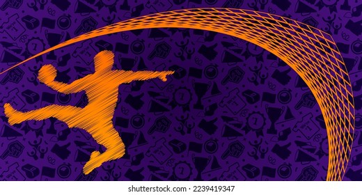 Handball abstract lines with wave design. Creative sport concept. Art vector graphic for brochures, flyers, presentations, logo, print, website, poster, banner, templates, background, social media.