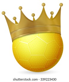 Handball ball with crown on a white background. Vector illustration.