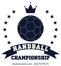 Handball, ball icon. Pattern for design poster, logo, emblem, label, banner, icon. Handball template on isolated background