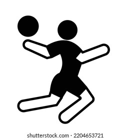 Handball Black Glyph Vector Icon which can easily modifiy or edit

