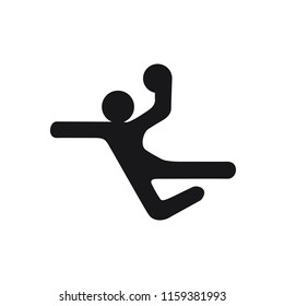 handball black logo symbol on the white background simple man with ball