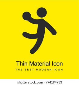 Handball bright yellow material minimal icon or logo design