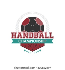 Handball championship emblem vector. Design for your sport graphic project.