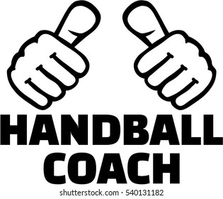 Handball coach with thumbs. T-Shirt design.