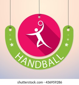 Handball - Colorful Paper Tag for Sports