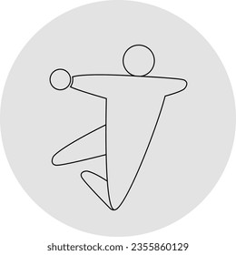 Handball-Wettkampfsymbol. Sportschild. Line Art.