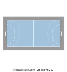 Handball court dimensions and drawings. Vector