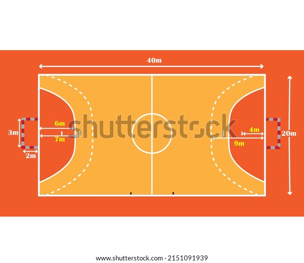 Handball Court Dimensions Vector Illustrationcolorful Drawing: เวกเตอร์ ...