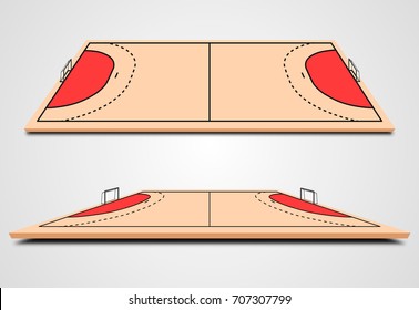 Handball court in perspective