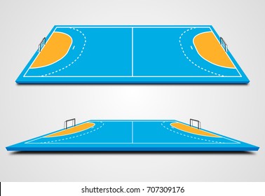 Handball court in perspective