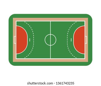 Handball field. Top view. Isolated on white background