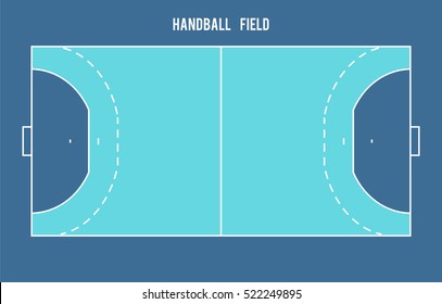 Handball field. Top view vector illustration.