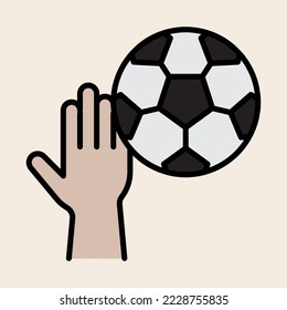 Handball foul icon in football or handball match