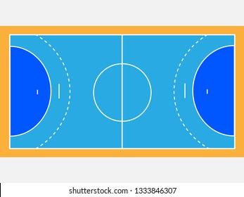 Handball and futsal field court vector illustration