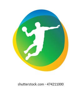 Handball game silhouette sport vector gradient icon