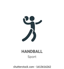 Handball glyph icon vector on white background. Flat vector handball icon symbol sign from modern sport collection for mobile concept and web apps design.