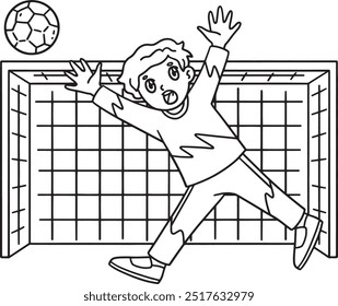 Handball Goalkeeper Block the Ball Isolated 