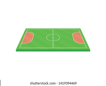 Handball ground with markup. View from above. Vector illustration on white background.