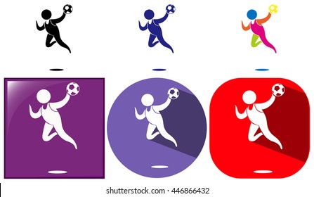 Handball icon in different design illustration