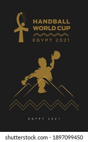 handball icon player winner design poster egypt