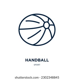 handball icon from sport collection. Thin linear handball, sport, game outline icon isolated on white background. Line vector handball sign, symbol for web and mobile