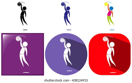 Handball icon in three icon designs illustration