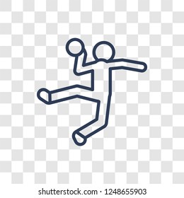 handball icon. Trendy linear handball logo concept on transparent background from Sport collection