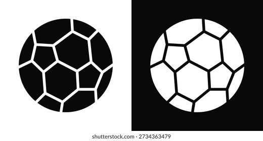 Estilo de fondo blanco y negro del icono del balonmano