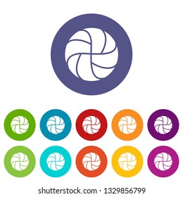 Handball icons color set vector for any web design on white background