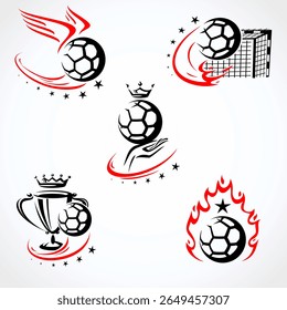 Handball labels and icon set. Collection icons handball. Vector