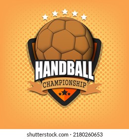 Handball logo template design. Handball logo. Vintage Style. Vector illustration on isolated background