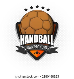 Handball logo template design. Handball logo. Vintage Style. Vector illustration on isolated background