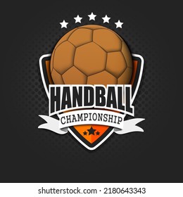 Handball logo template design. Handball logo. Vintage Style. Vector illustration on isolated background