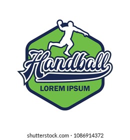 handball logo with text space for your slogan / tag line, vector illustration