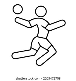 Handball Outline Vector Icon which can easily modify or edit

