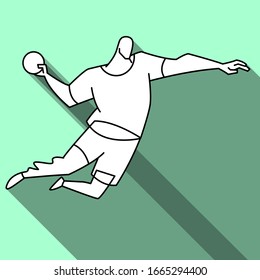 Handball player in action. Vector illustration simplicity design.