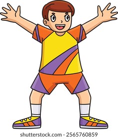 Handball Player Defense Position Cartoon Clipart