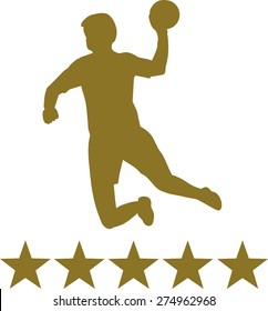 Handball Player Five Stars