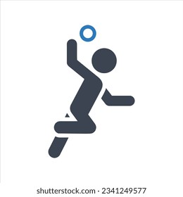 Handball-Player-Symbol auf weißem Hintergrund